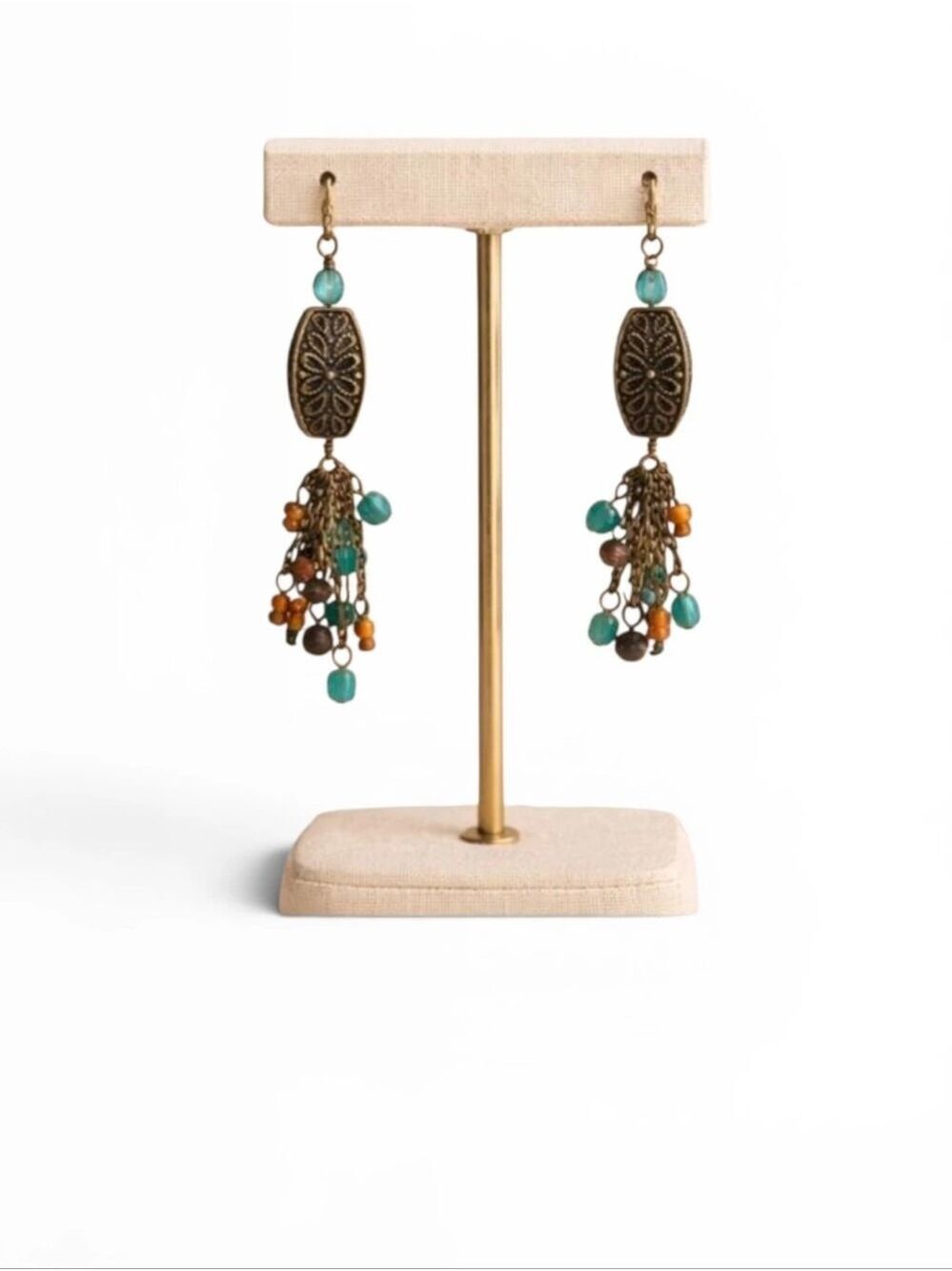 Coldwater Creek Turquoise Boho Necklace & Earring Set - Picture 2 of 4